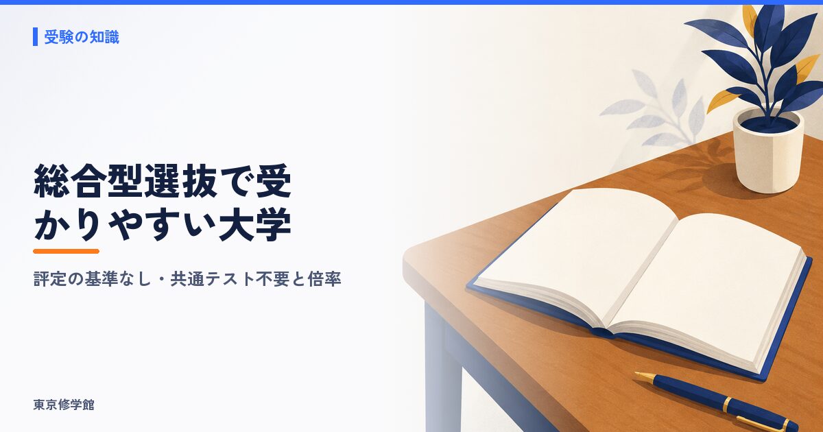 総合型選抜で受かりやすい大学は？評定の基準なし・共通テスト不要と倍率